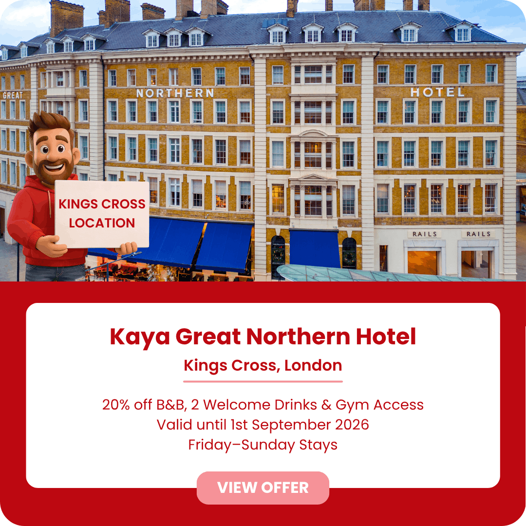 5* Kaya Great Northern Hotel London - 20% off B&B with welcome drinks for weekemd stays