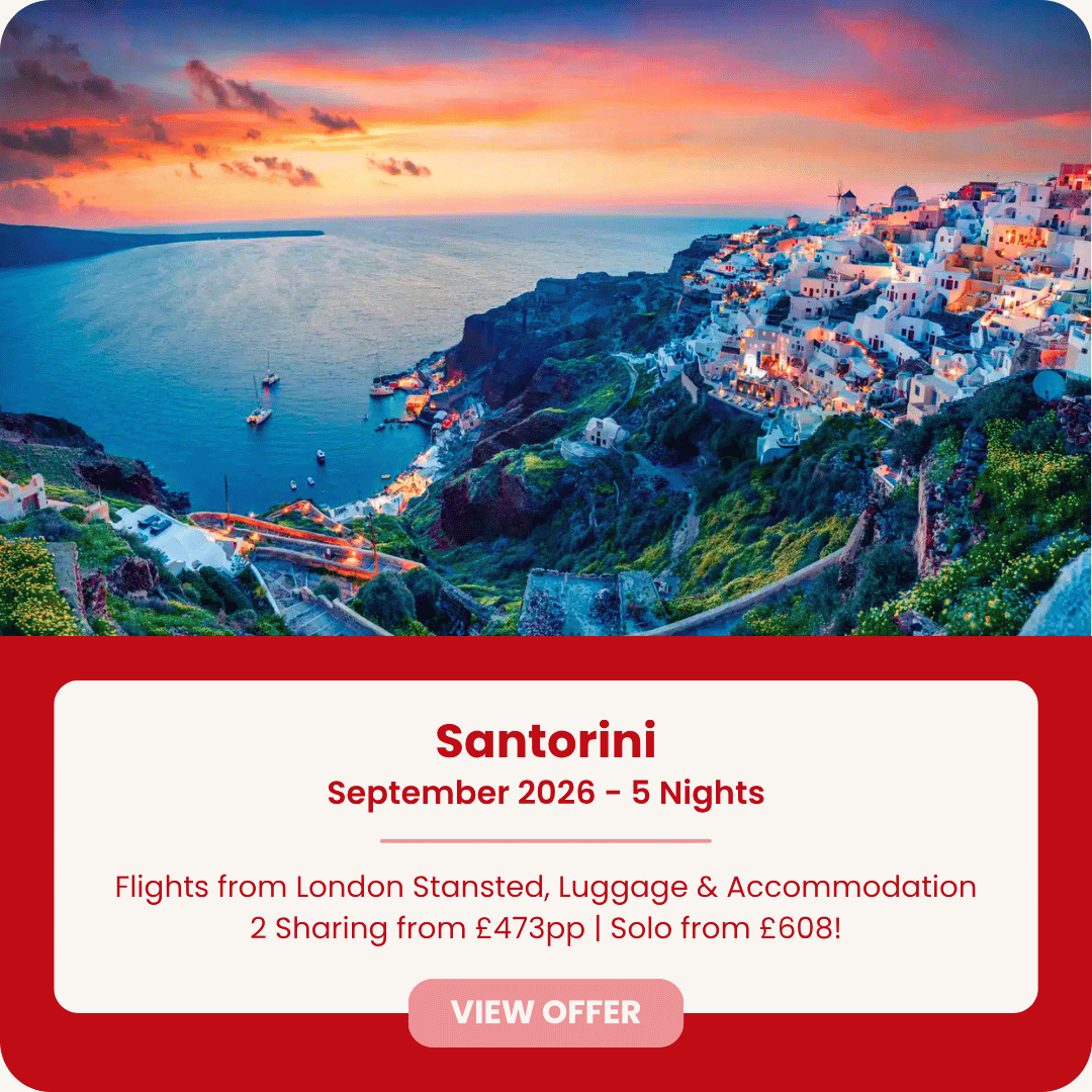 5 Nights in Santorini with Flights from Stansted, Luggage & Accommodation from £473pp
